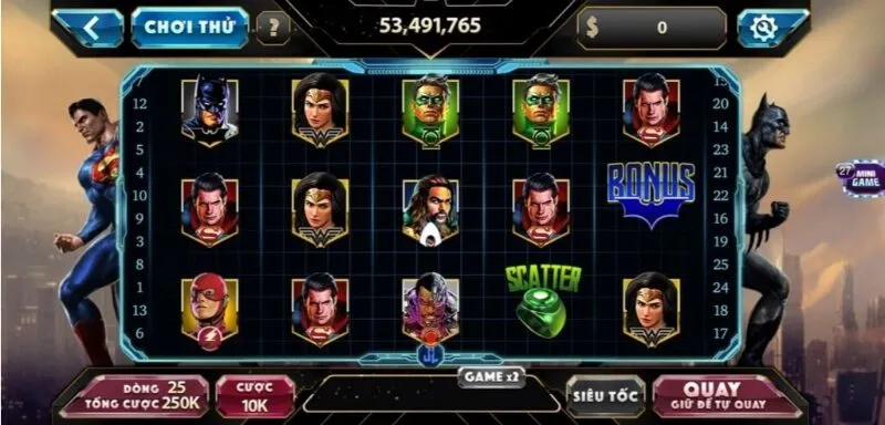 Justice League 789Club thiết kế hình ảnh dựa vào các vị siêu anh hùng