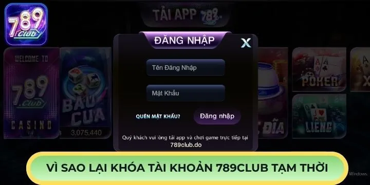 Nội dung về khoá tài khoản 789Club tạm thời