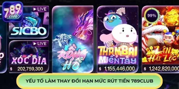Những yếu tố làm thay đổi hạn mức rút tiền 789Club