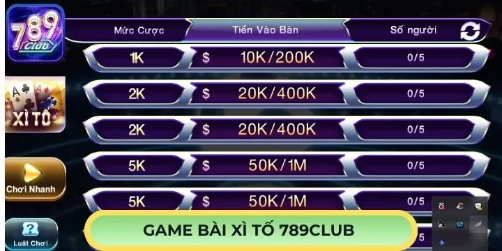 Giới thiệu về game bài xì tố 789Club cho newbie