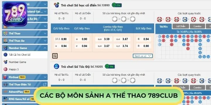 Tổng hợp bộ môn hấp dẫn trong A thể thao 789Club