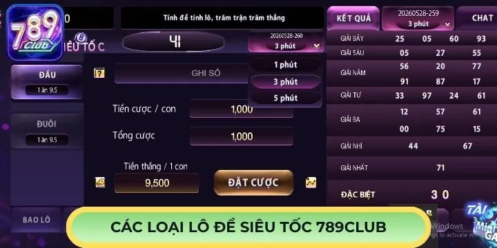 Phân loại Lô Đề Siêu Tốc 789Club yêu thích nhất