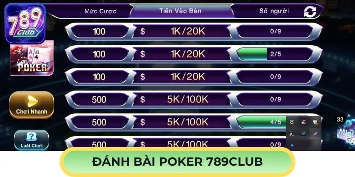 Giới thiệu sơ qua về game bài poker 789Club