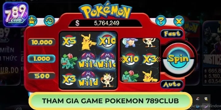 Thao tác đặt cược tại Pokemon 789Club