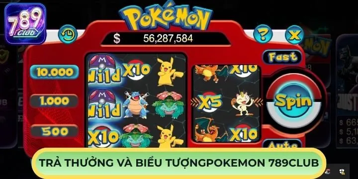 Chi tiết trả thưởng và biểu tượng trong Pokemon 789Club
